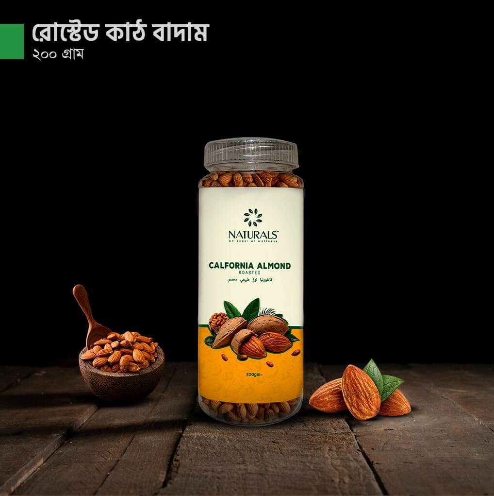 ন্যাচারালস প্রিমিয়াম রোস্টেড কাঠ বাদাম (Almond)
